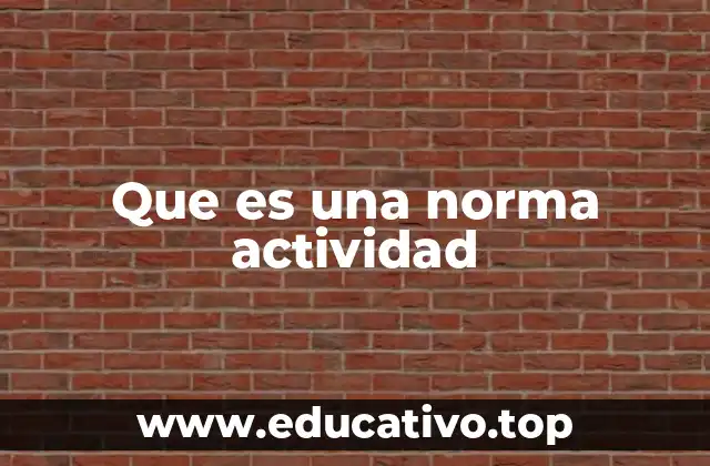 Que es una norma actividad