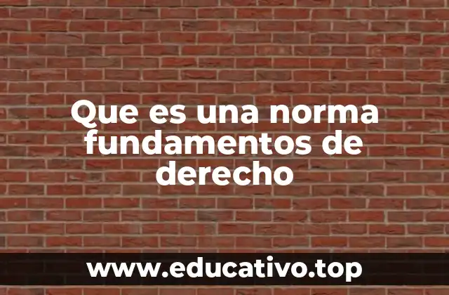 Que es una norma fundamentos de derecho