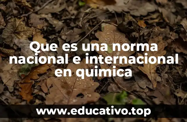 Que es una norma nacional e internacional en quimica