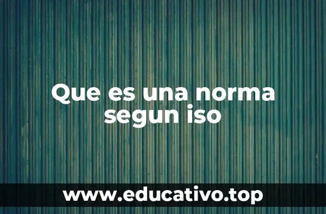 Que es una norma segun iso