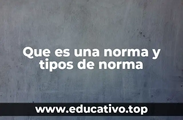 Que es una norma y tipos de norma