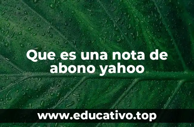 Que es una nota de abono yahoo