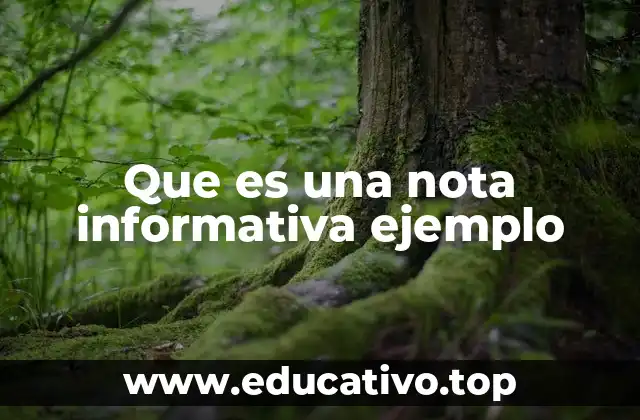 Que es una nota informativa ejemplo