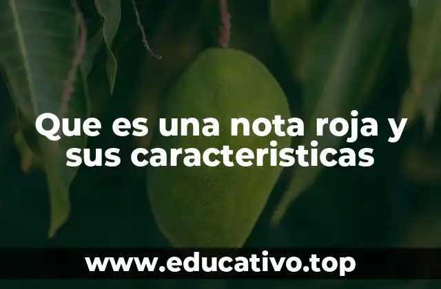 Que es una nota roja y sus caracteristicas