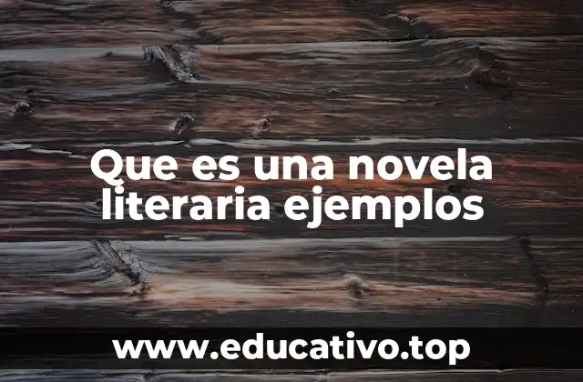 Que es una novela literaria ejemplos