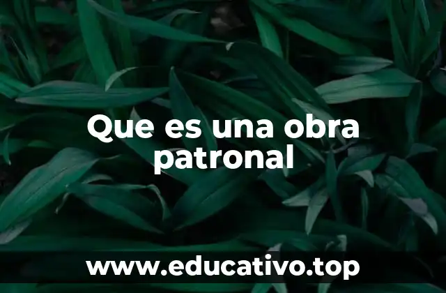 Que es una obra patronal