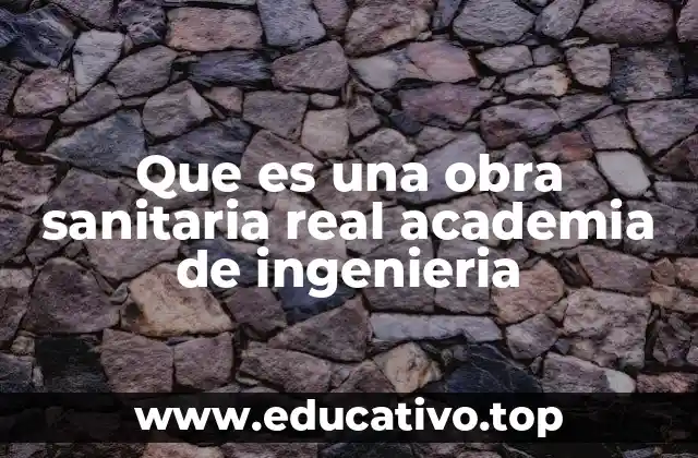 Que es una obra sanitaria real academia de ingenieria
