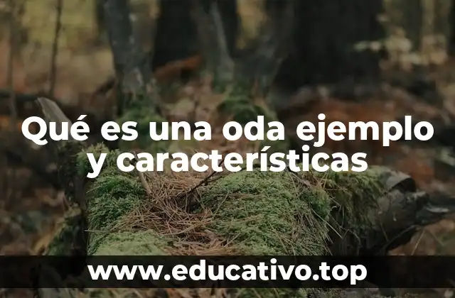 Qué es una oda ejemplo y características