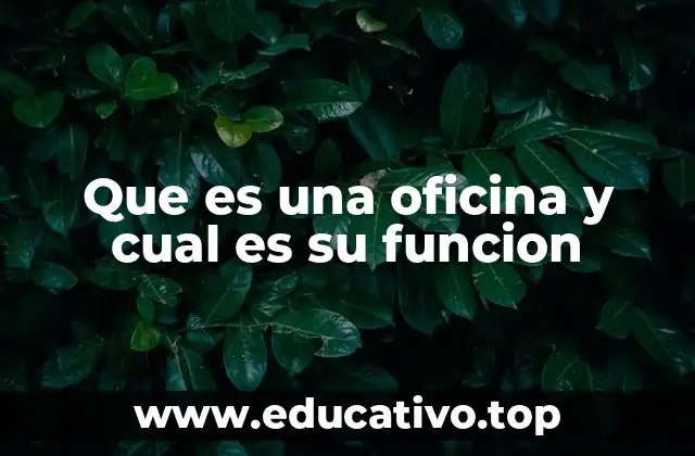 Que es una oficina y cual es su funcion
