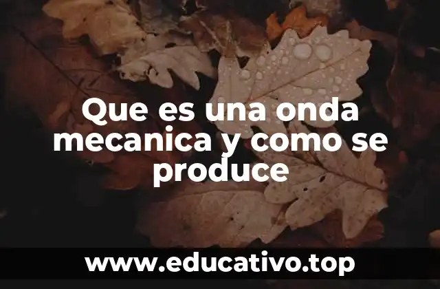 Que es una onda mecanica y como se produce