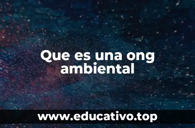 Que es una ong ambiental