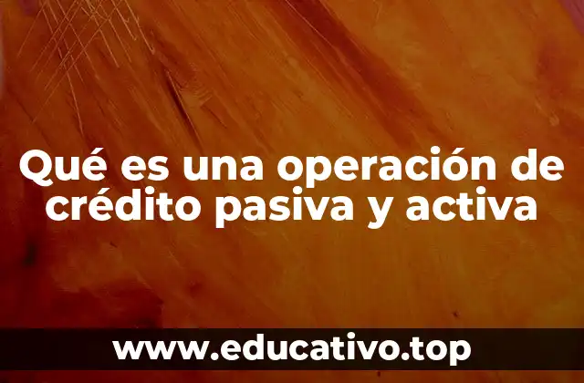 Qué es una operación de crédito pasiva y activa