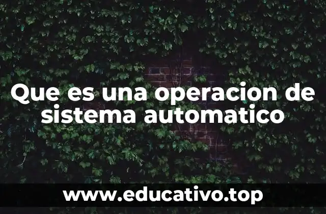 Que es una operacion de sistema automatico