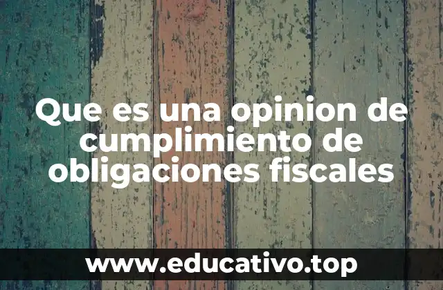 Que es una opinion de cumplimiento de obligaciones fiscales