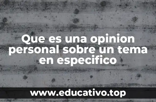 Que es una opinion personal sobre un tema en especifico