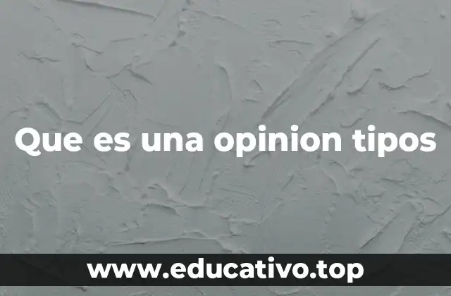 Que es una opinion tipos