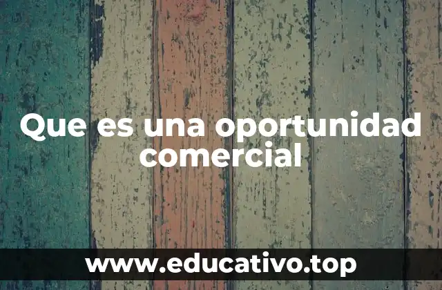 Que es una oportunidad comercial