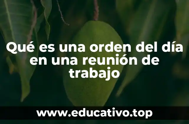 Qué es una orden del día en una reunión de trabajo