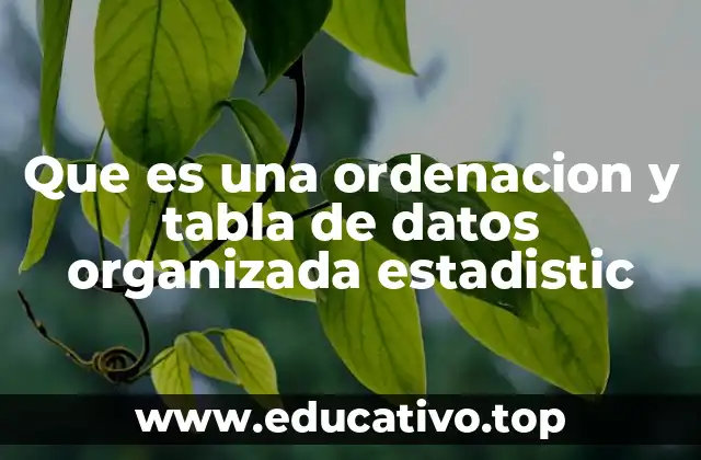 Que es una ordenacion y tabla de datos organizada estadistic