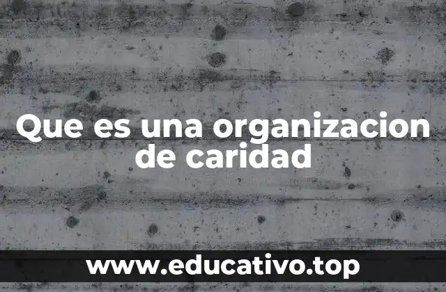 Que es una organizacion de caridad