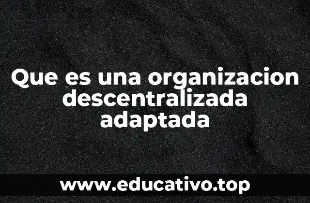 Que es una organizacion descentralizada adaptada