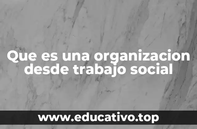 Que es una organizacion desde trabajo social