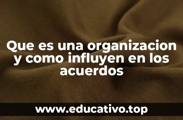 Que es una organizacion y como influyen en los acuerdos