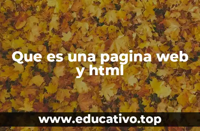 Que es una pagina web y html