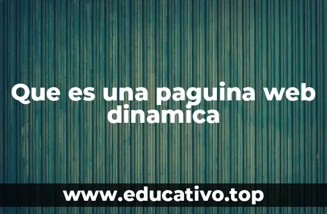 Que es una paguina web dinamica