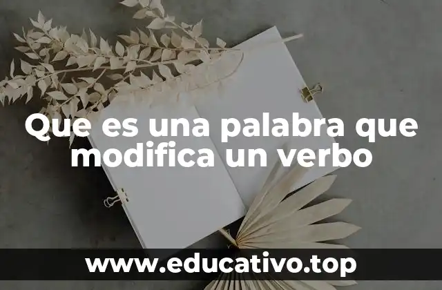 Que es una palabra que modifica un verbo