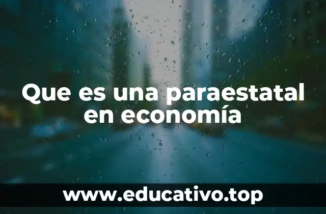 Que es una paraestatal en economía