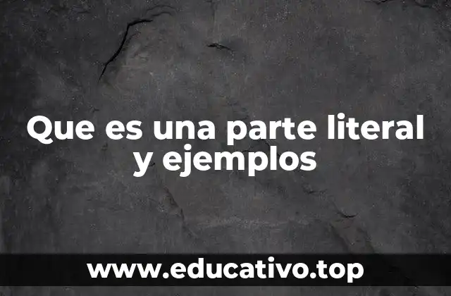 Que es una parte literal y ejemplos