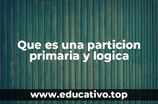 Que es una particion primaria y logica
