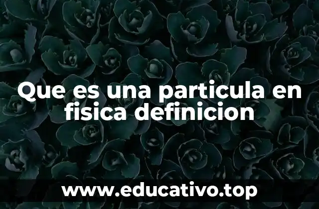 Que es una particula en fisica definicion