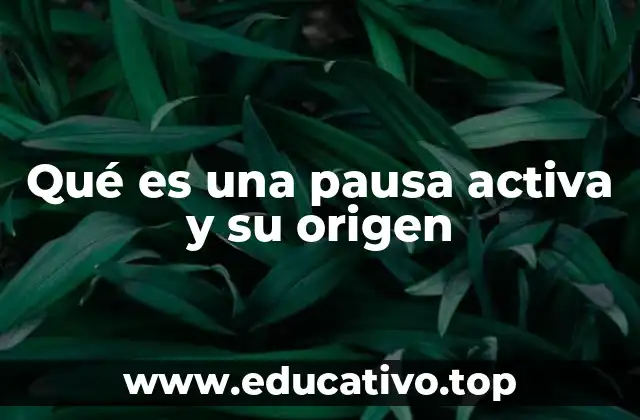 Qué es una pausa activa y su origen