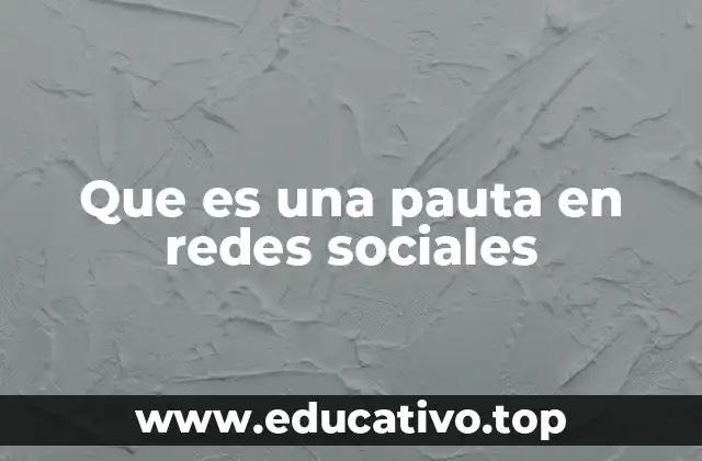 Que es una pauta en redes sociales