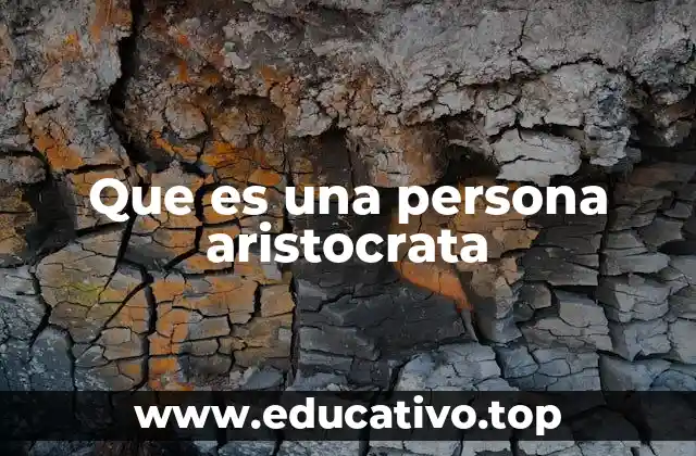 Que es una persona aristocrata