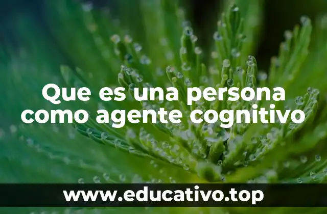Que es una persona como agente cognitivo