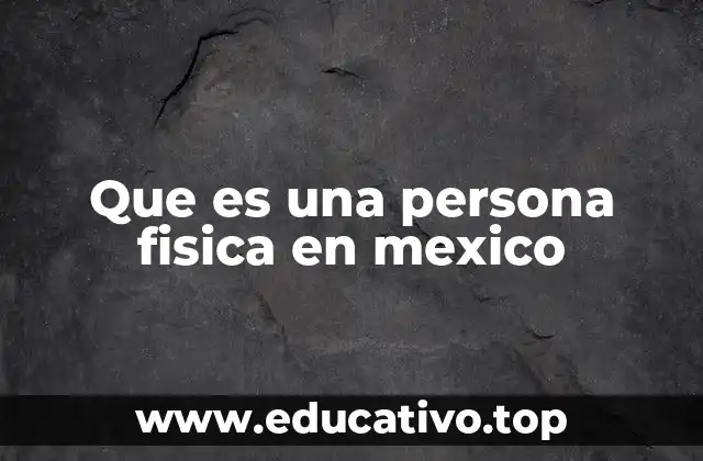 Que es una persona fisica en mexico