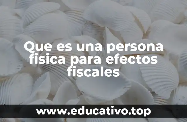 Que es una persona fisica para efectos fiscales