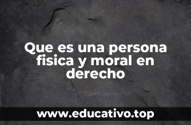 Que es una persona fisica y moral en derecho