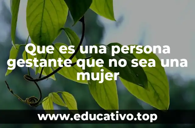 Que es una persona gestante que no sea una mujer