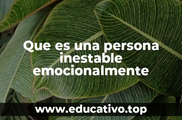 Que es una persona inestable emocionalmente