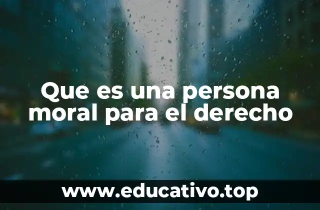 Que es una persona moral para el derecho