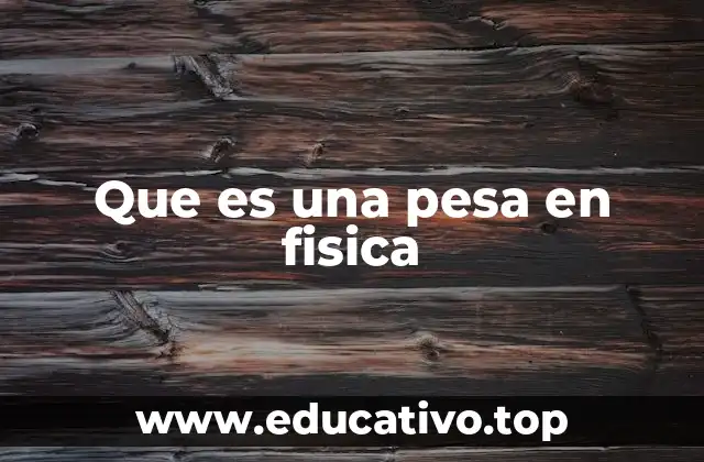 Que es una pesa en fisica