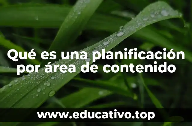 Qué es una planificación por área de contenido