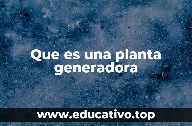 Que es una planta generadora