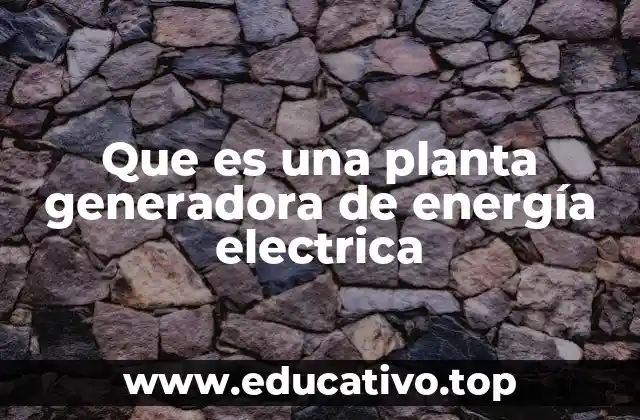 Que es una planta generadora de energía electrica