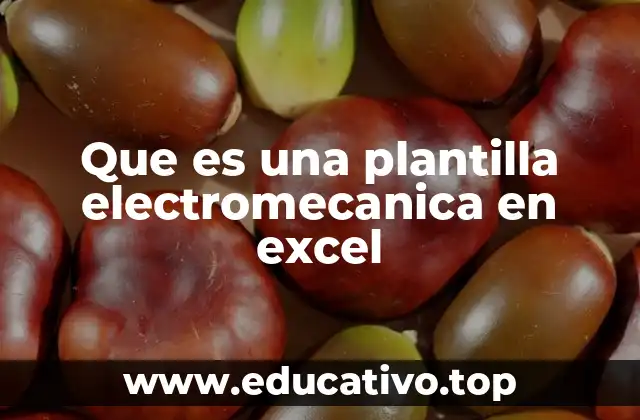 Que es una plantilla electromecanica en excel