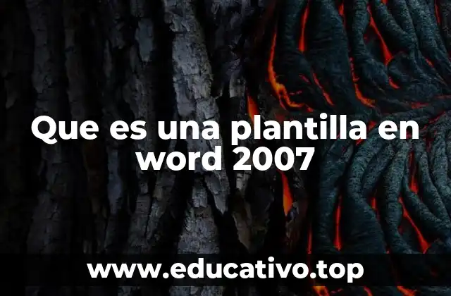 Que es una plantilla en word 2007
